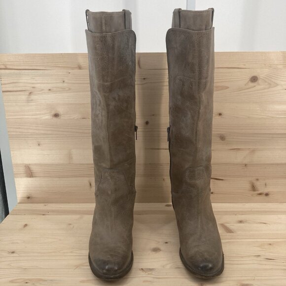 Frye Womens Jackie Tall Leather Boots Sz 9 Brown Taupe Tan Equestrian Southwest - Picture 5 of 16